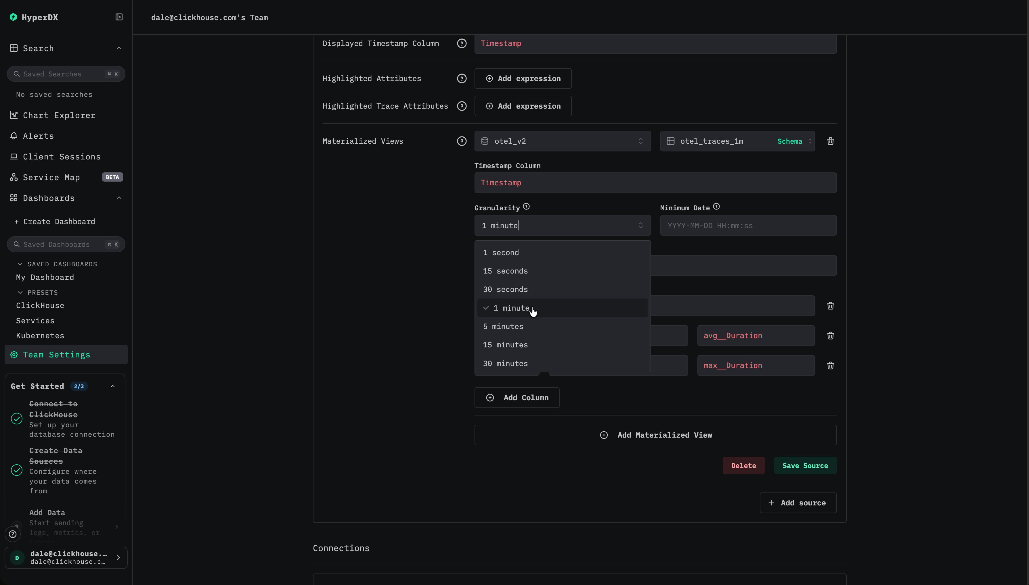 Выбор временной гранулярности